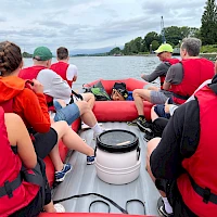 Team auf dem Raftboot