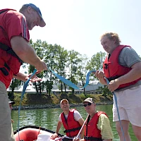 Softraften zu viert mit Seil